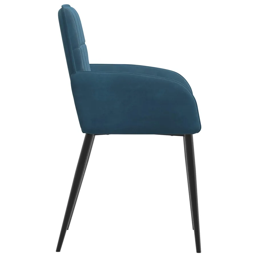 Chaises de salle à manger 2 pcs Velours Bleu 57 x 50 x 85 cm - 4