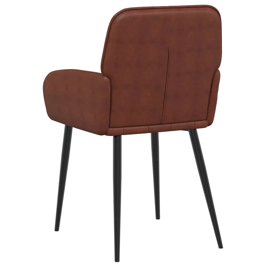 Chaises de salle à manger 4 pcs Simili cuir Brun Brillant - 5