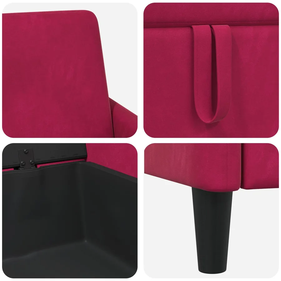 Sofa avec rangement Bordeaux 72 x 78 x 87 cm Polyester - 7