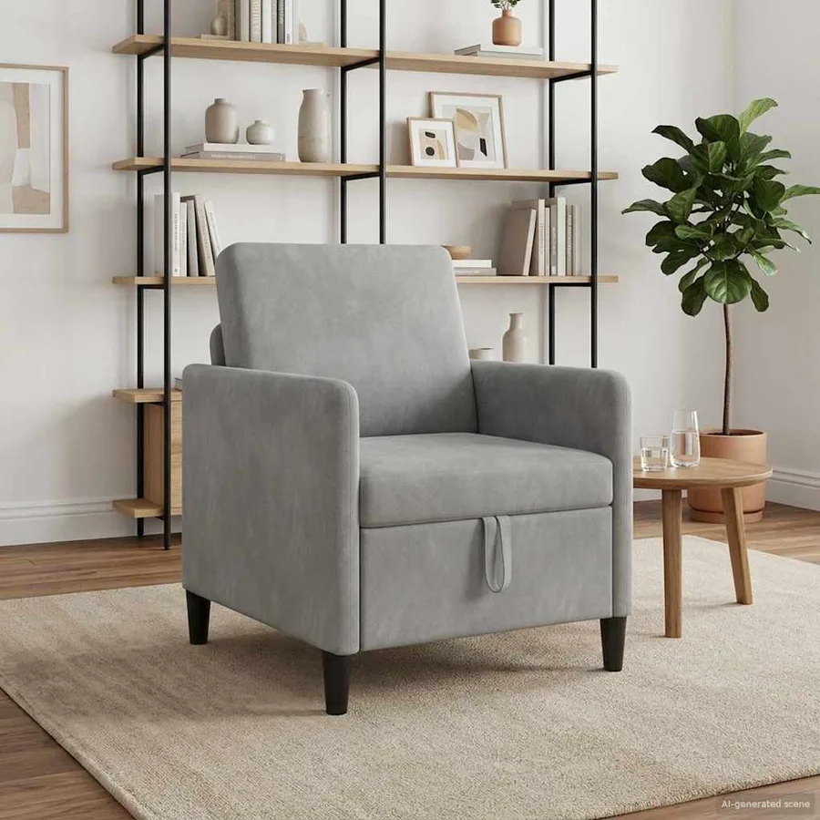 Sofa avec rangement Gris clair 72 x 78 x 87 cm Polyester - 3