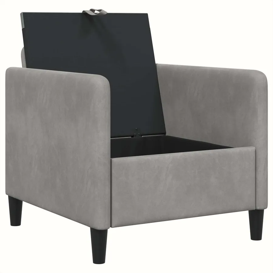 Sofa avec rangement Gris clair 72 x 78 x 87 cm Polyester - 4