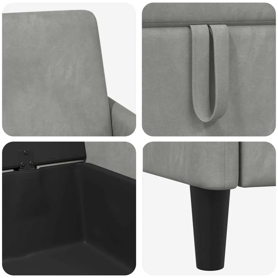 Sofa avec rangement Gris clair 72 x 78 x 87 cm Polyester - 7