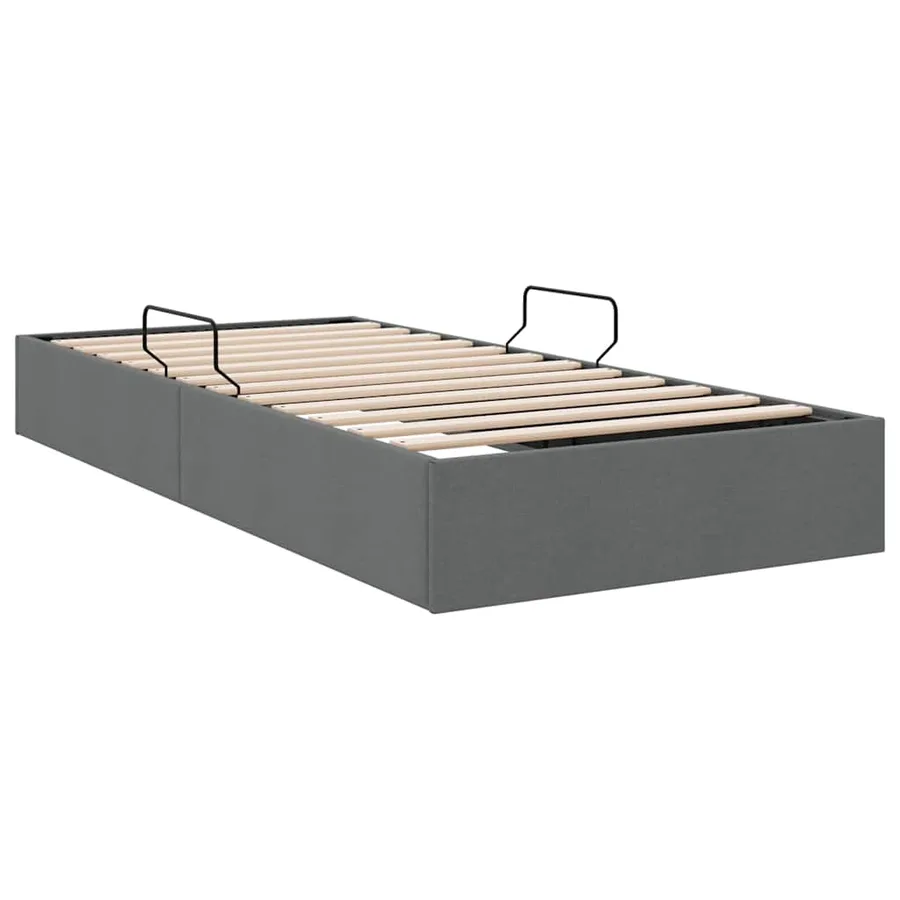 Lit de Rangement avec stockage Gris foncé 203 x 100 cm Tissu - 5