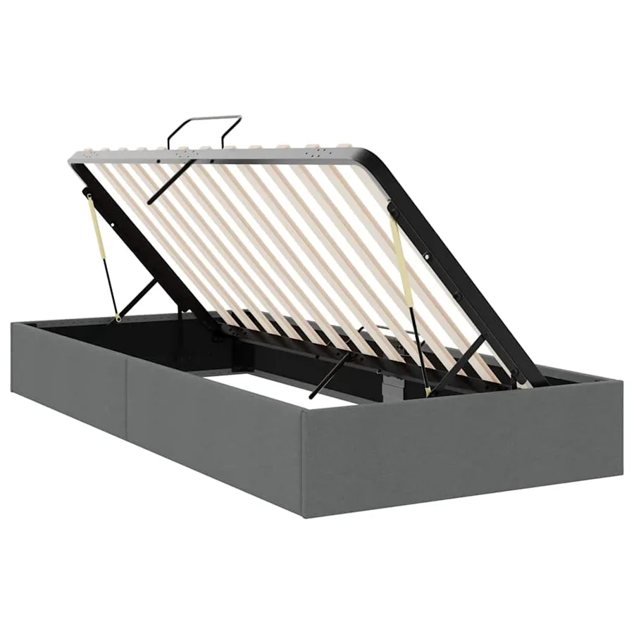 Lit de Rangement avec stockage Gris foncé 203 x 100 cm Tissu - 6