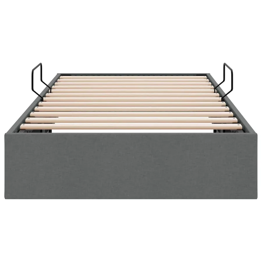 Lit de Rangement avec stockage Gris foncé 203 x 100 cm Tissu - 7