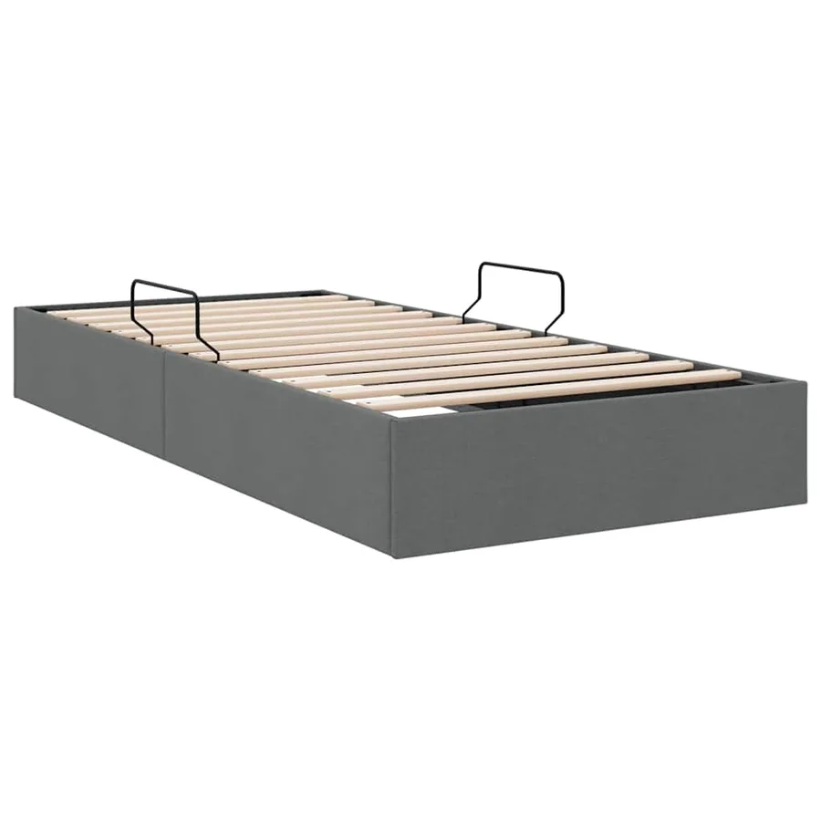 Lit de Rangement avec stockage Gris foncé 203 x 100 cm Tissu - 9