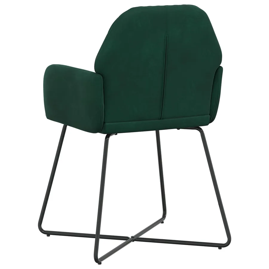 Chaises de salle à manger 4 pcs Velours Vert foncé - 5
