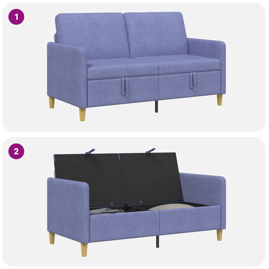 Sofa avec rangement Bleu denim 152 x 78 x 87 cm Polyester - 6