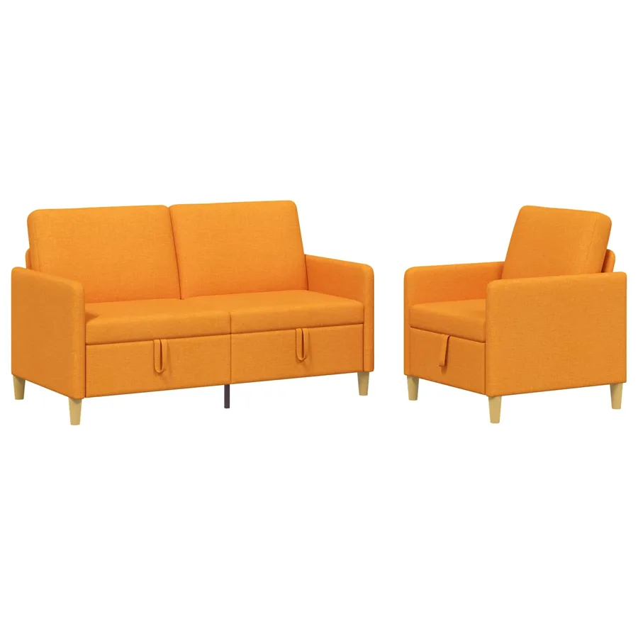 Canapé avec rangement 2 pcs Jaune foncé Polyester - 2