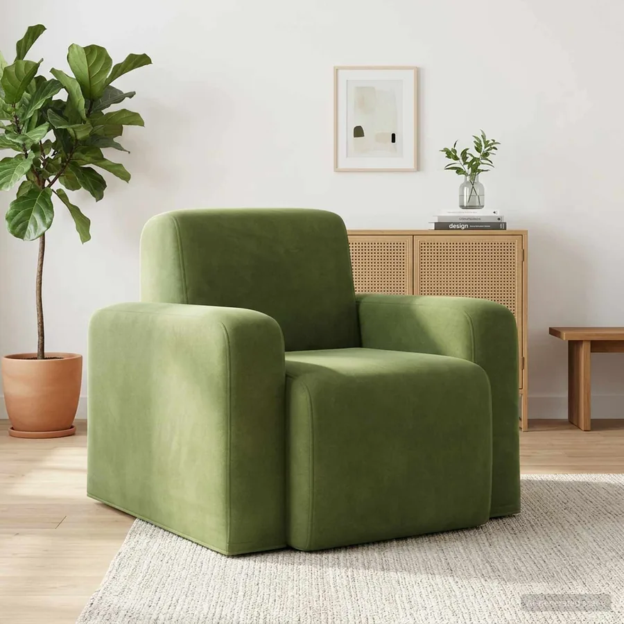 Fauteuil Vert clair Velours