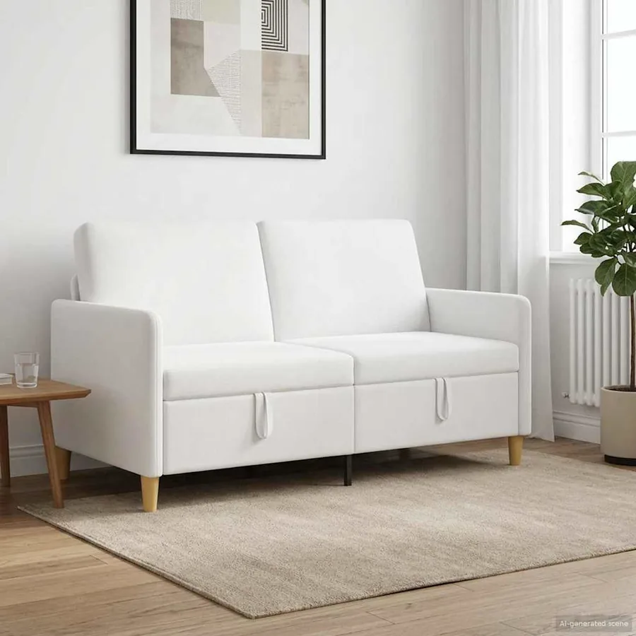 Sofa avec rangement Blanc 152 x 78 x 87 cm Polyester