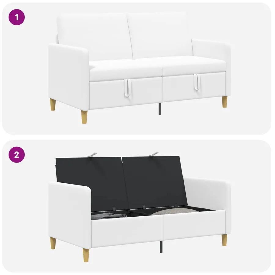 Sofa avec rangement Blanc 152 x 78 x 87 cm Polyester - 6
