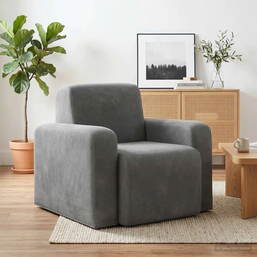 Fauteuil Gris foncé Velours