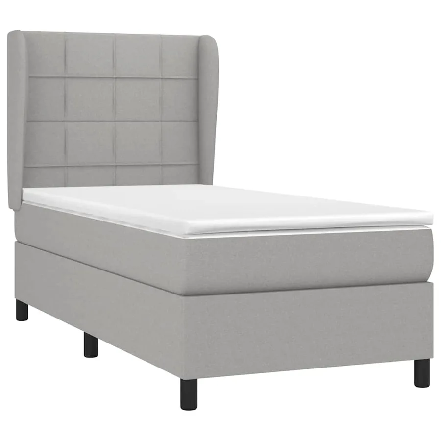 Sommier à lattes de lit avec matelas Gris clair 80x200 cm Tissu - 3
