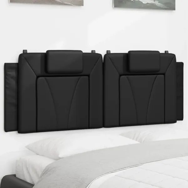 Coussin de tête de lit Viana noir 137 cm similicuir