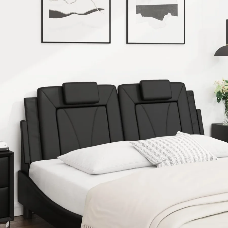 Coussin de tête de lit Viana noir 137 cm similicuir - 3