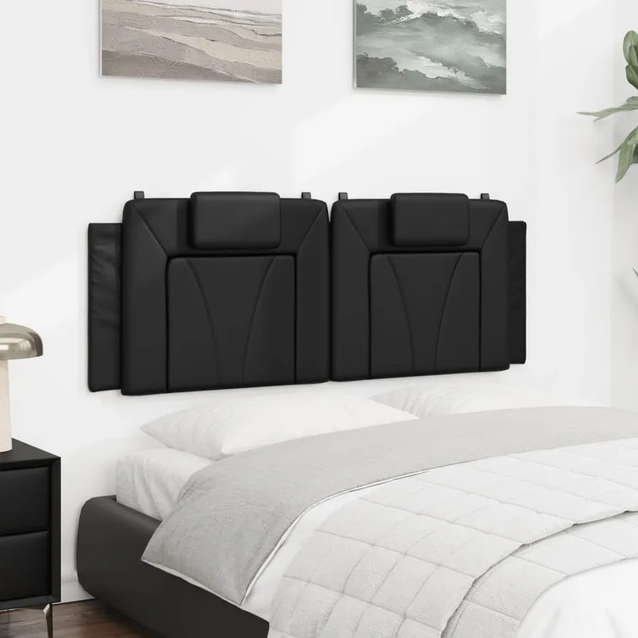 Coussin de tête de lit Viana noir 137 cm similicuir - 4