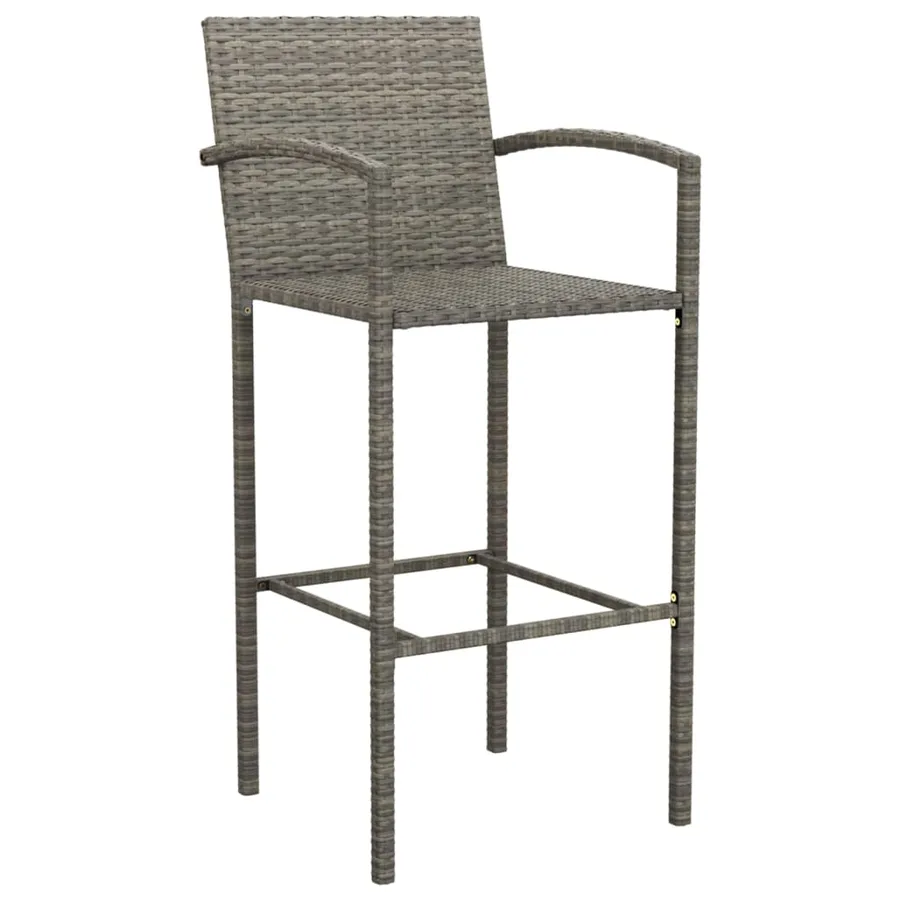 Ensemble de bar de jardin 7 pcs gris résine tressée - 5