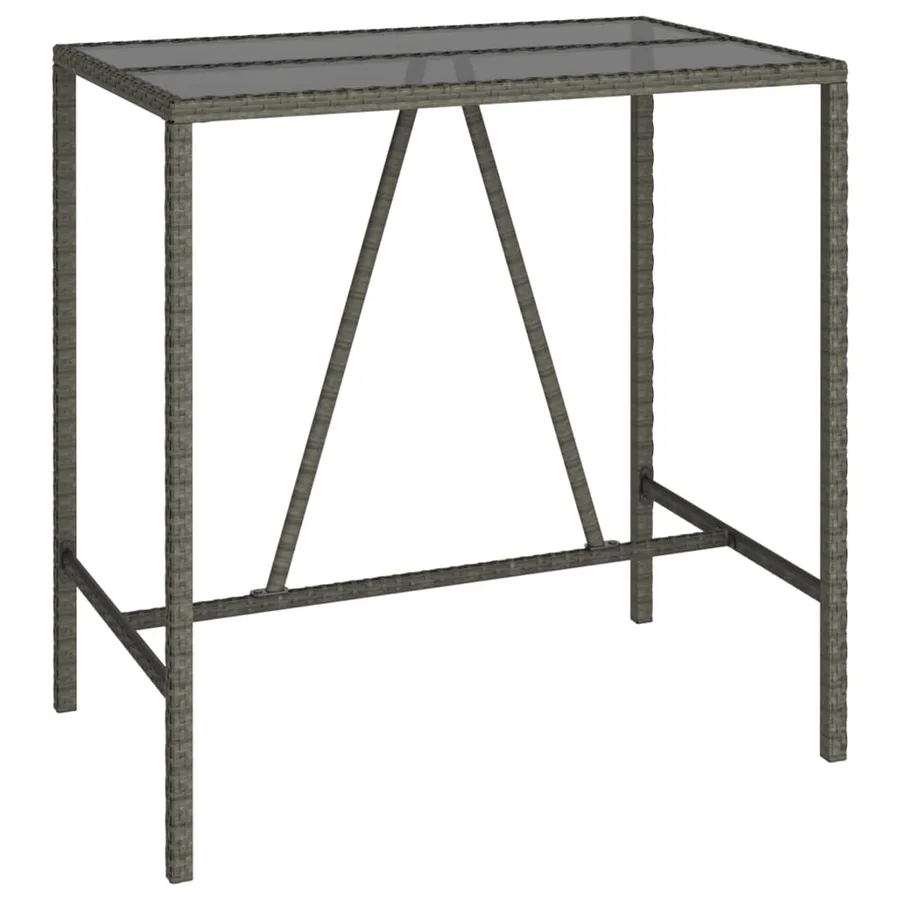Ensemble de bar de jardin 7 pcs gris résine tressée - 6