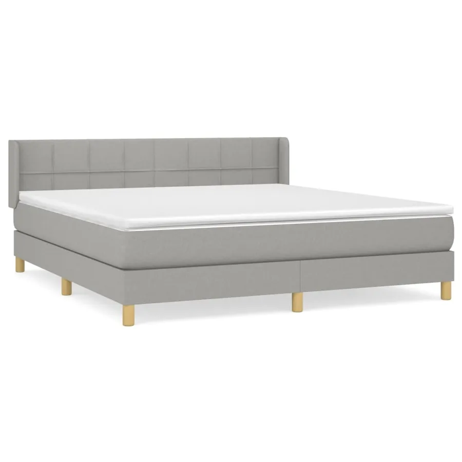 Sommier à lattes de lit avec matelas Gris clair 160x200cm Tissu - 2