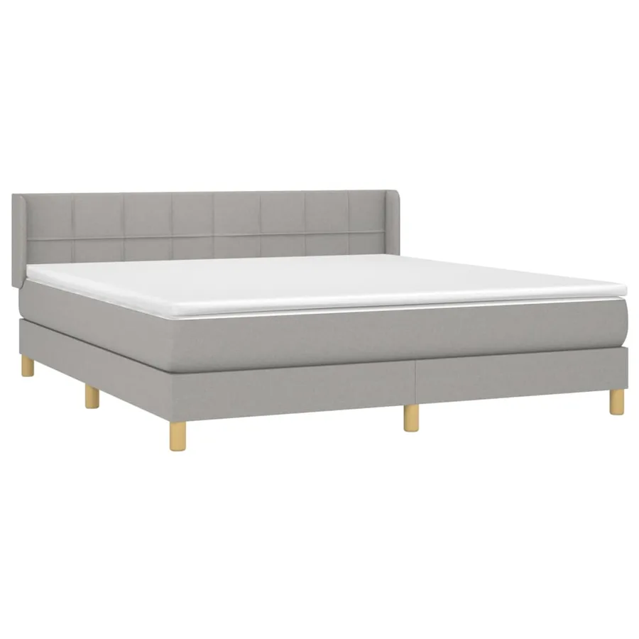 Sommier à lattes de lit avec matelas Gris clair 160x200cm Tissu - 3