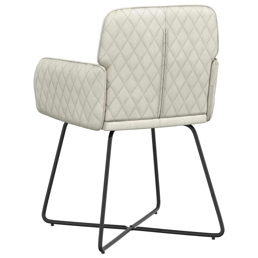 Chaises de salle à manger 2 pcs Velours Crème 59 x 56,5 x 86 cm - 5