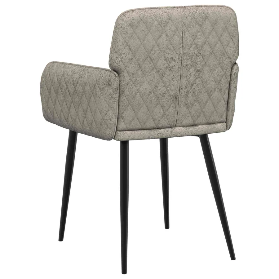 Chaises de salle à manger 4 pcs Simili daim Gris clair - 5