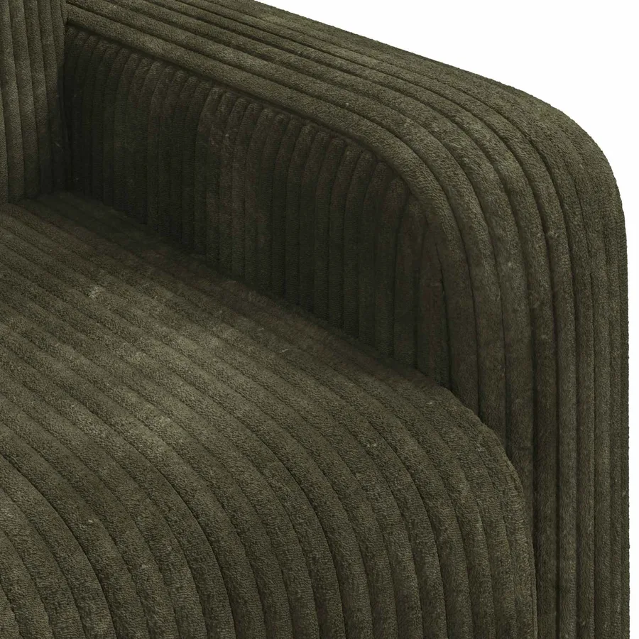 Fauteuil Vert velours côtelé - 5