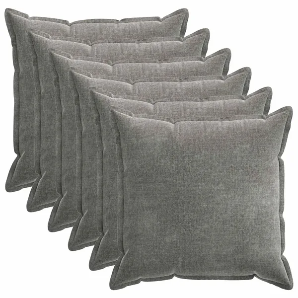Housse de coussin 6 pcs HOUTEN Gris foncé 80 x 80 cm