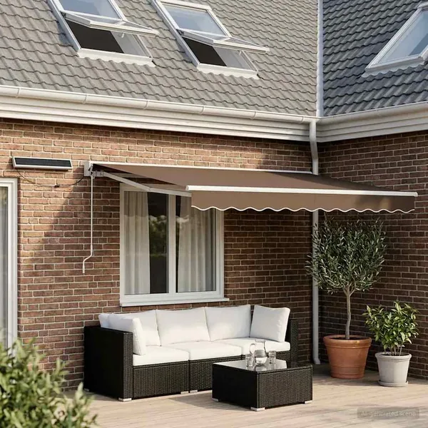 Auvent rétractable électrique Taupe 3,5 x 2 m