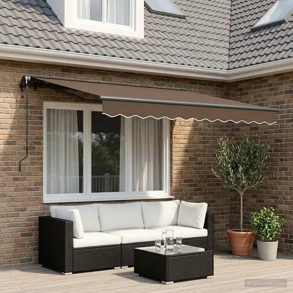 Auvent Rétractable Taupe 3,5 x 2 m tissu