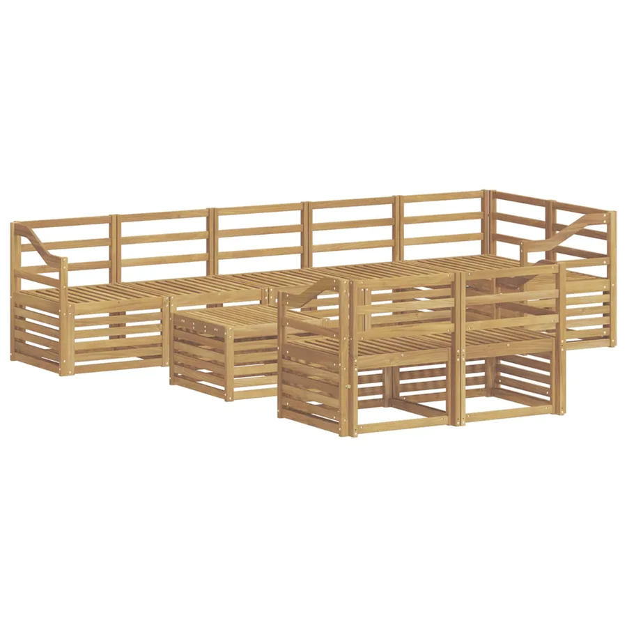 Ensemble de canapés d'extérieur 9 pcs Blanc 59 x 59 x 37 cm - 2