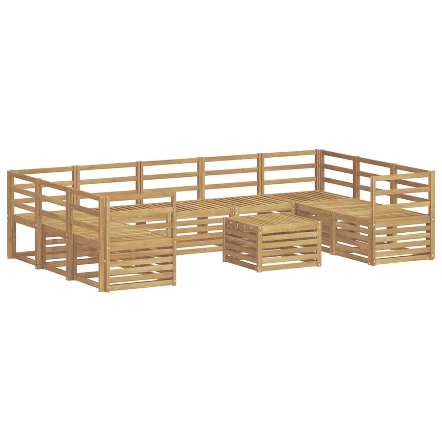 Ensemble de canapés d'extérieur 10 pcs Blanc 59 x 59 x 37 cm - 2