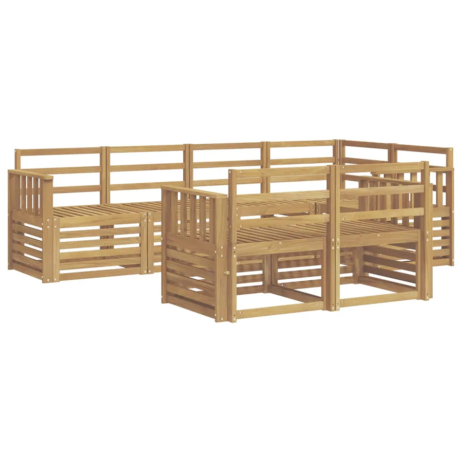 Ensemble de canapés d'extérieur 7 pcs Blanc 247 x 128,5 x 73 cm - 2