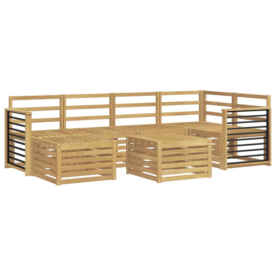 Ensemble de canapés d'extérieur 7 pcs Blanc Polyester - 2