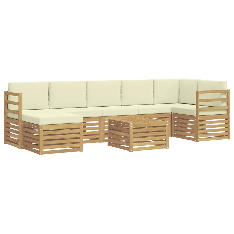 Ensemble de canapés d'extérieur 8 pcs Blanc et crème - 2