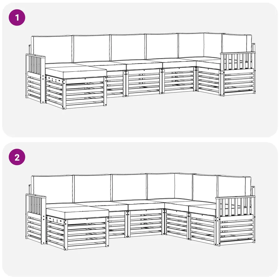 Ensemble de canapés d'extérieur 7 pcs Blanc et anthracite - 7