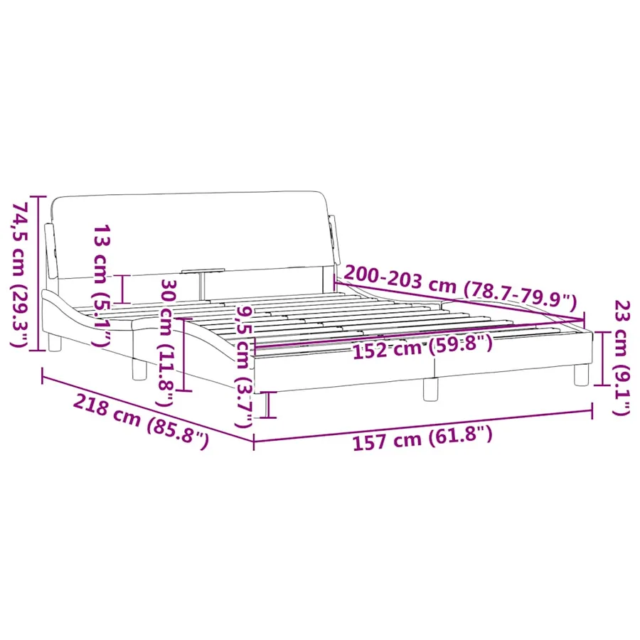 Cadre de lit Dover noir 152x203 cm similicuir - 9