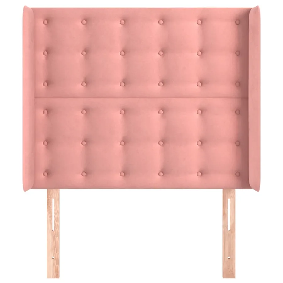 Tête de lit avec oreilles Rose 83x16x118/128 cm Velours - 3