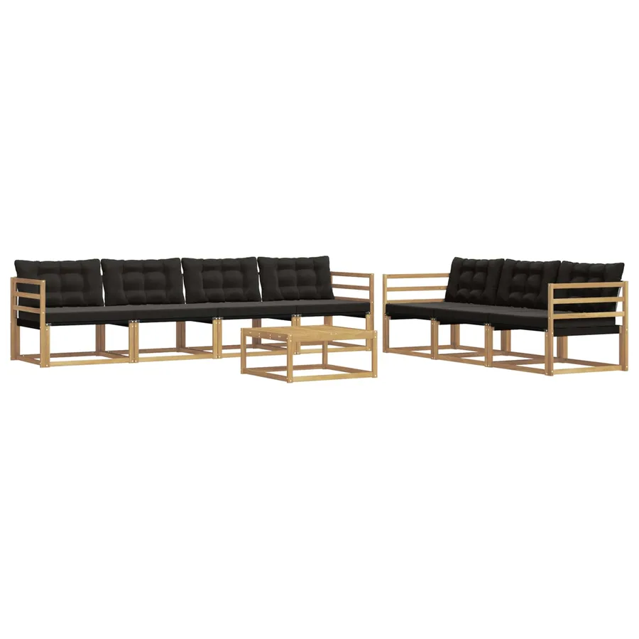 Ensemble de canapés d'extérieur 8 pcs Blanc et noir - 2