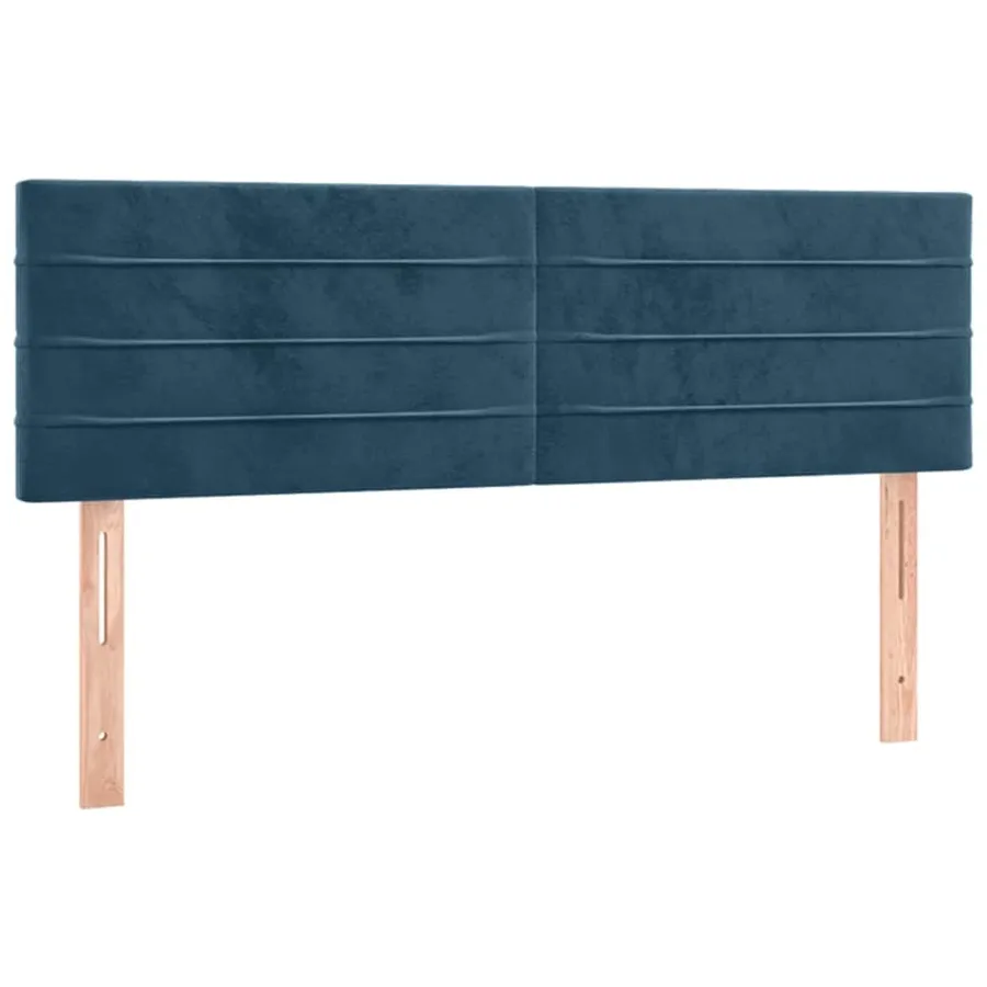 Tête de lit à LED Bleu foncé 144x5x78/88 cm Velours - 4
