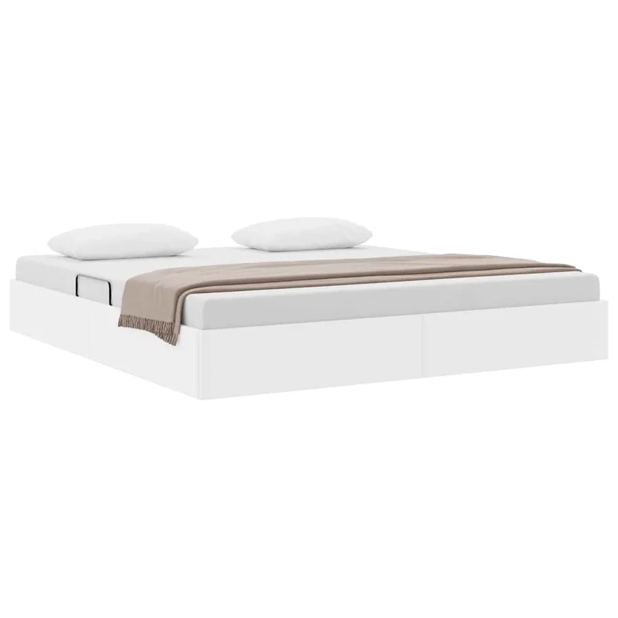 Lit de Rangement Blanc pur 183 x 213 cm Simili cuir - 3