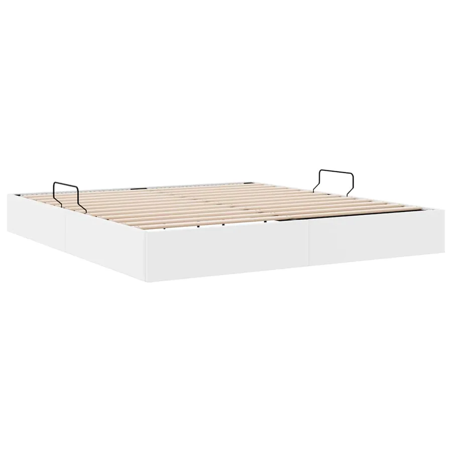Lit de Rangement Blanc pur 183 x 213 cm Simili cuir - 5