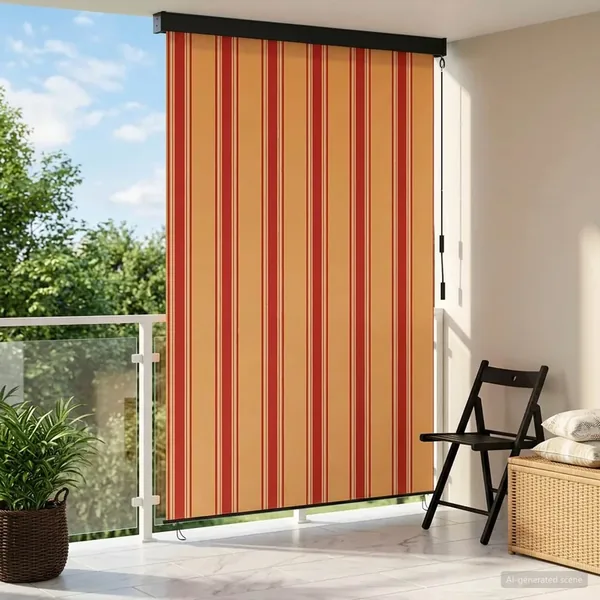 Store enrouleur Multicolore 100 x 250 cm Tissu et Aluminium