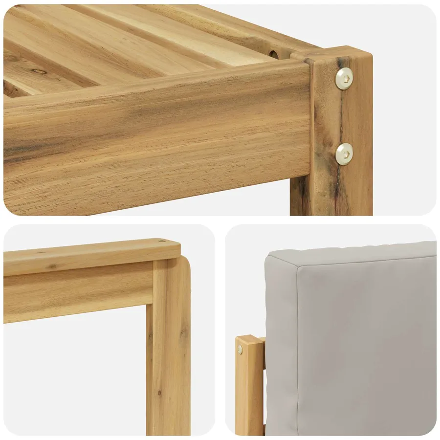 Ensemble de canapés d'extérieur 9 pcs Blanc et gris clair - 7