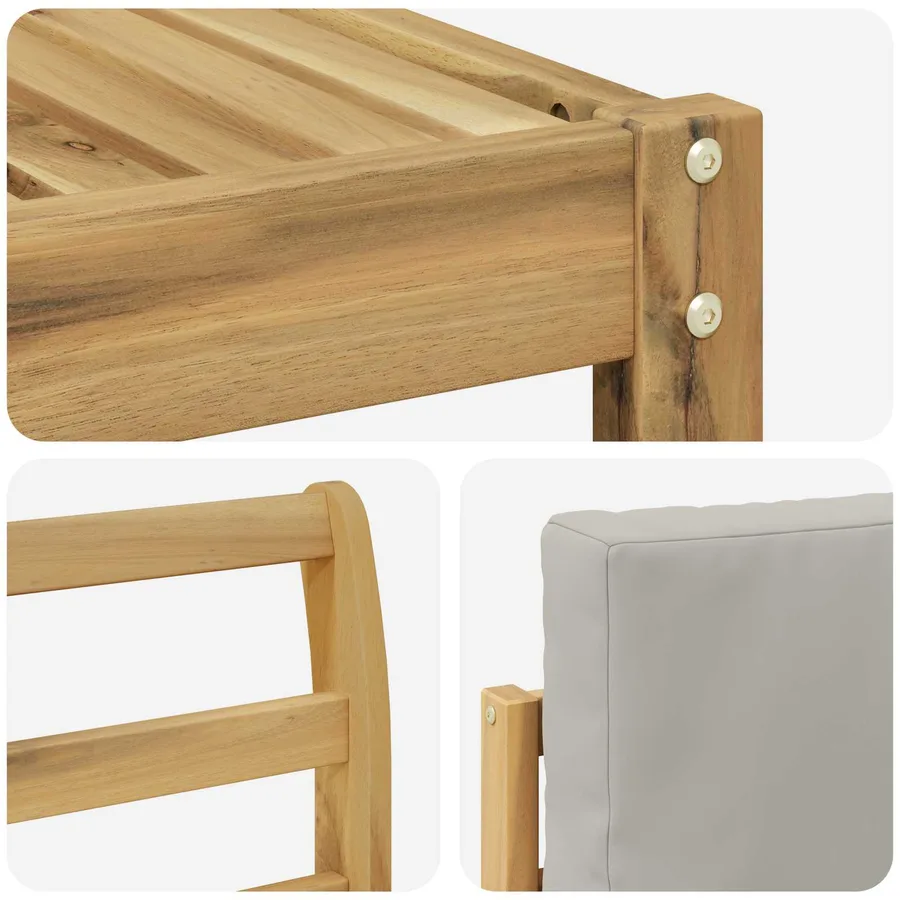 Ensemble de canapés d'extérieur 9 pcs Blanc et gris clair - 5