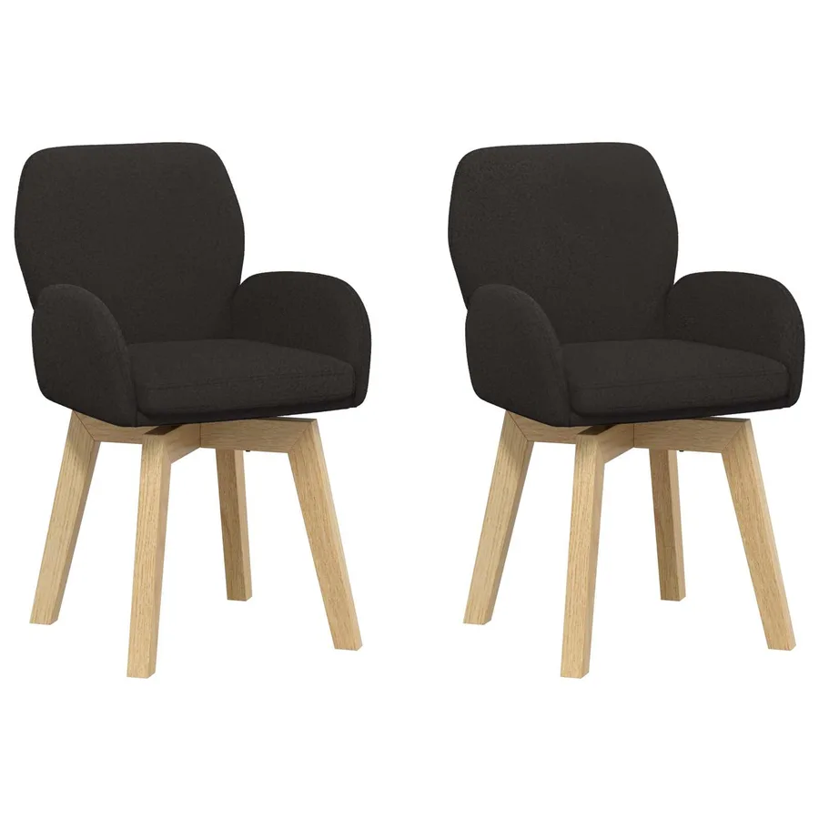 Chaises de salle à manger pivotantes 2 pcs Bouclé Noir - 2