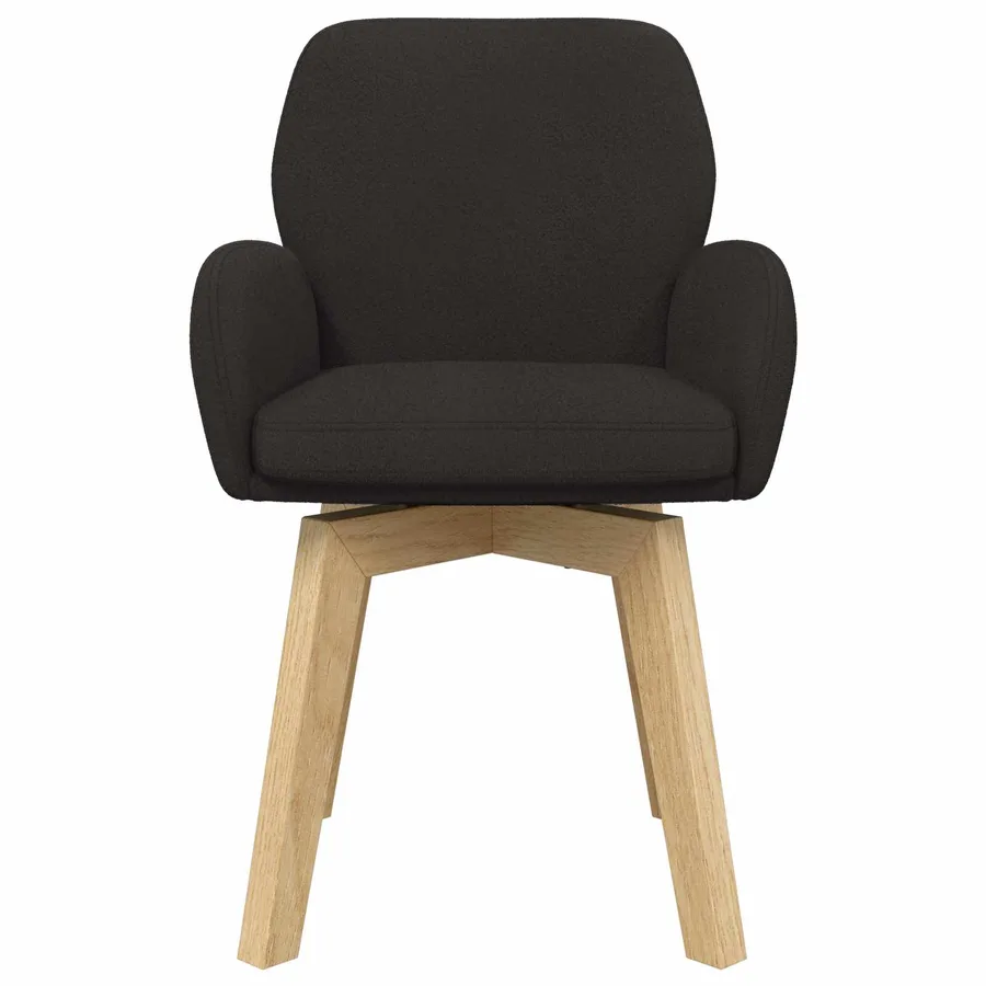 Chaises de salle à manger pivotantes 2 pcs Bouclé Noir - 3