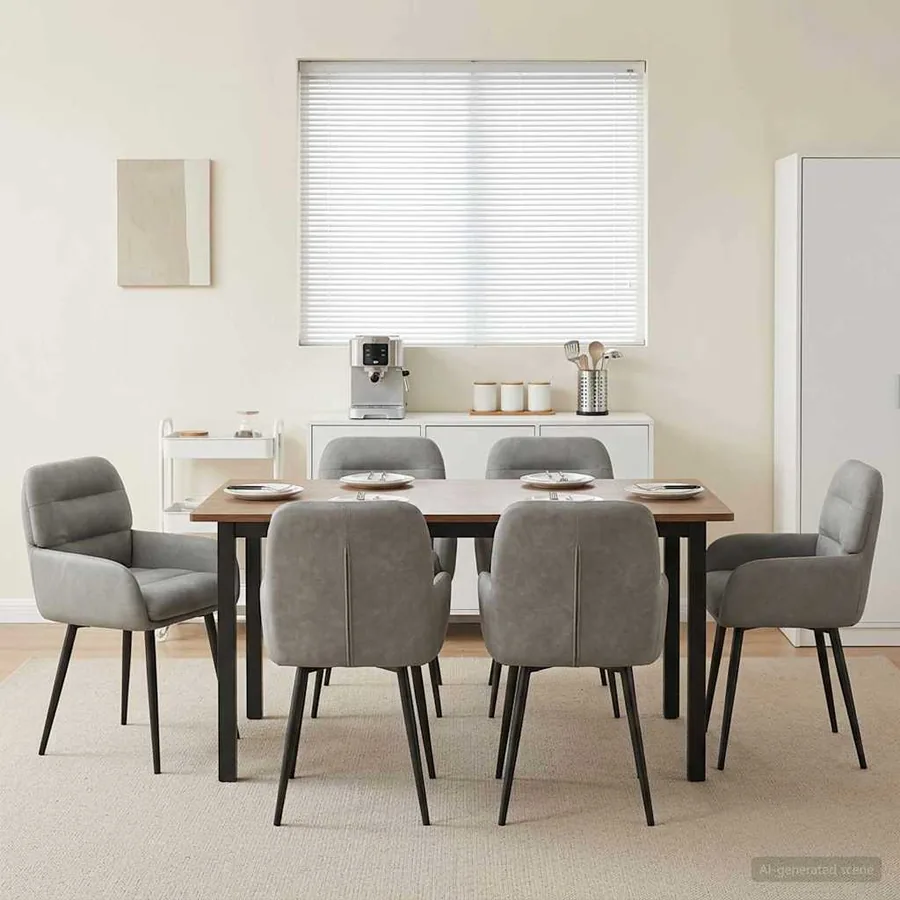 Chaises de salle à manger 6 pcs Velours Gris clair