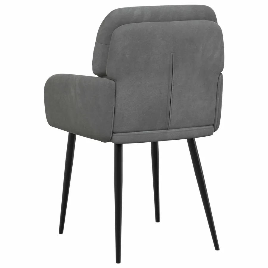 Chaises de salle à manger 2 pcs Velours Gris foncé - 5